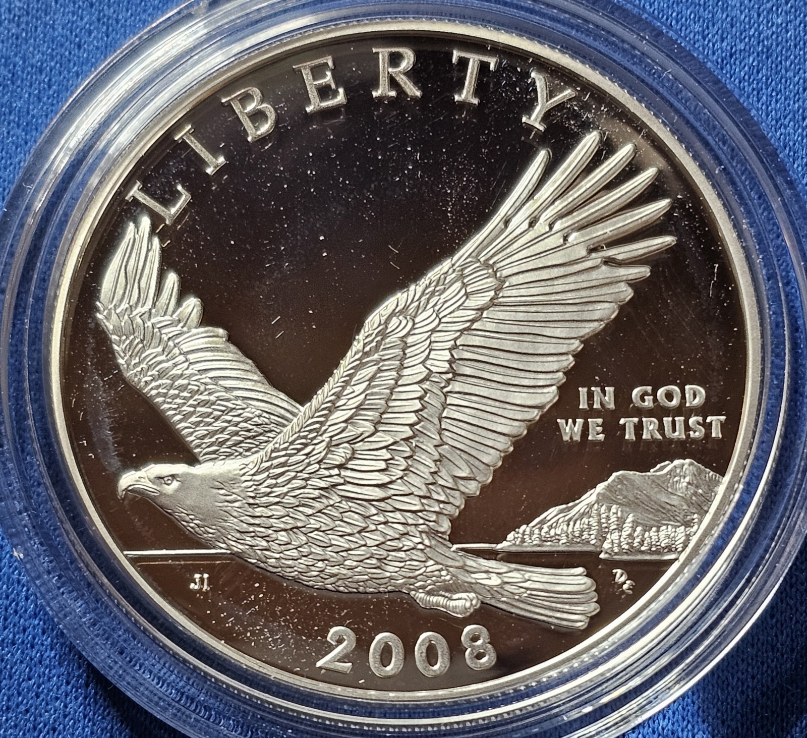 2008 P US Mint Bald Eagle Commemorative Proof Silver Dollar w Box & COA