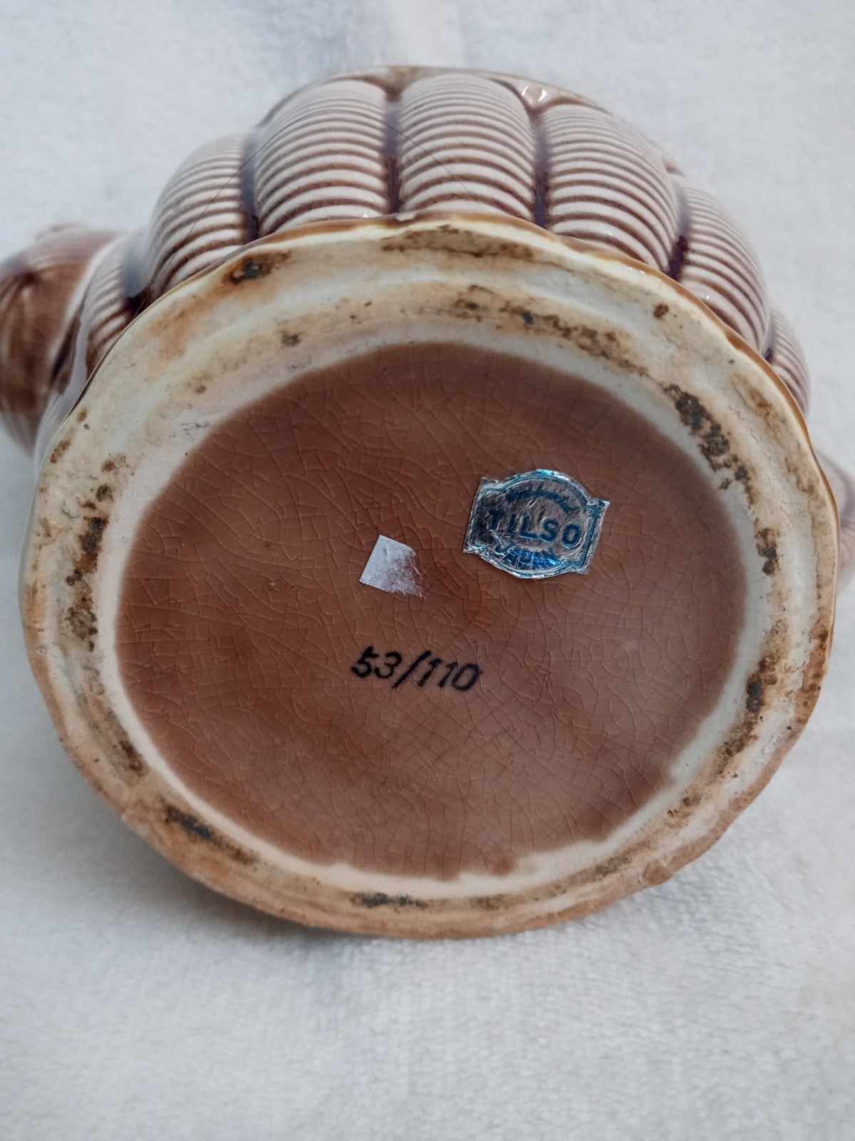 Vintage TILSO Decorative Basketweave Teapot, Fruit Lid; Numbered 53/110