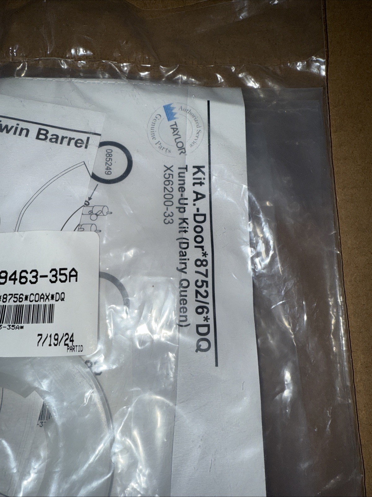 Taylor X4946335A Tune Up Kit 8756Coaxdq