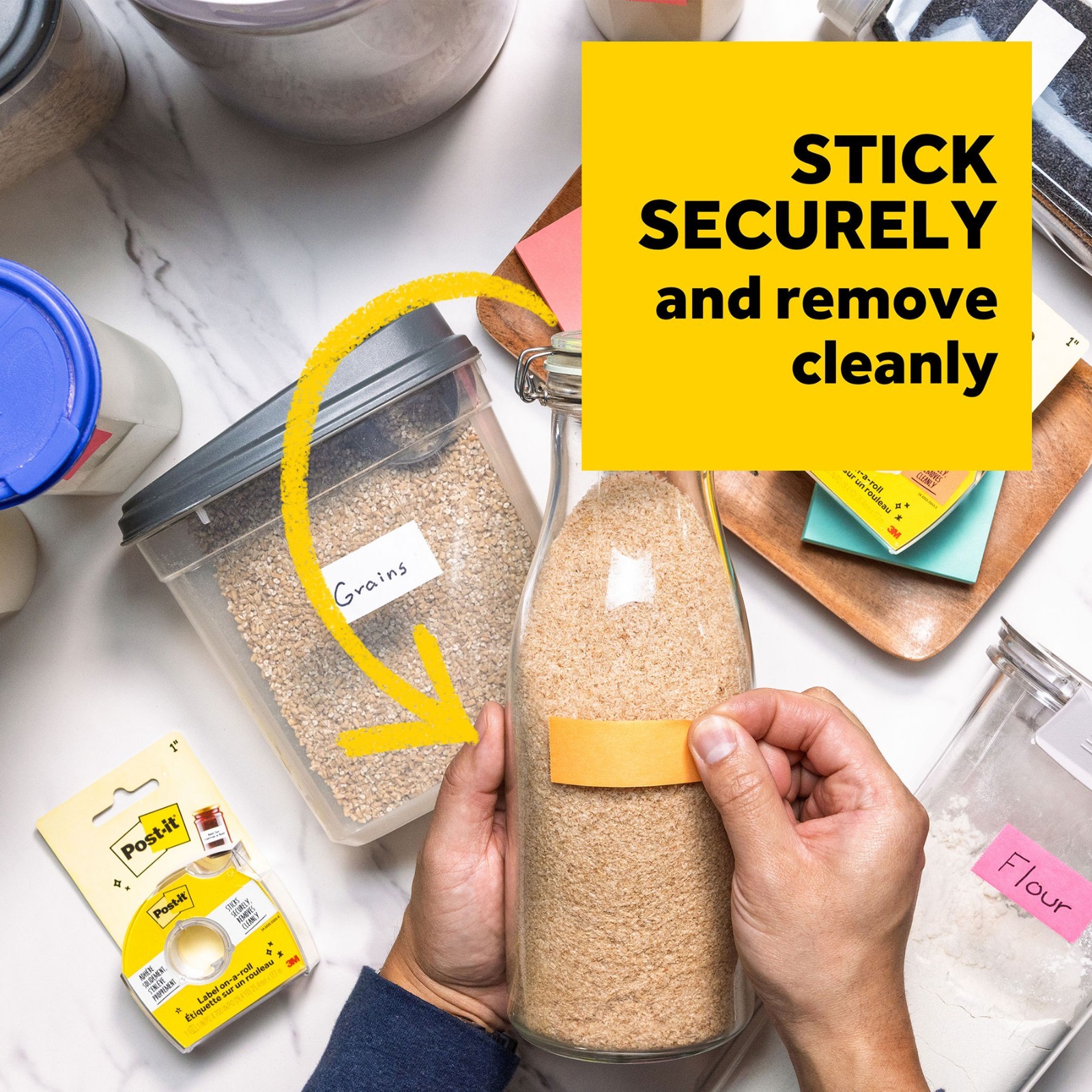 Post-it Label On-a-Roll 658LRP, Neon Pink, 1" x 700", Removable Labeling Tape