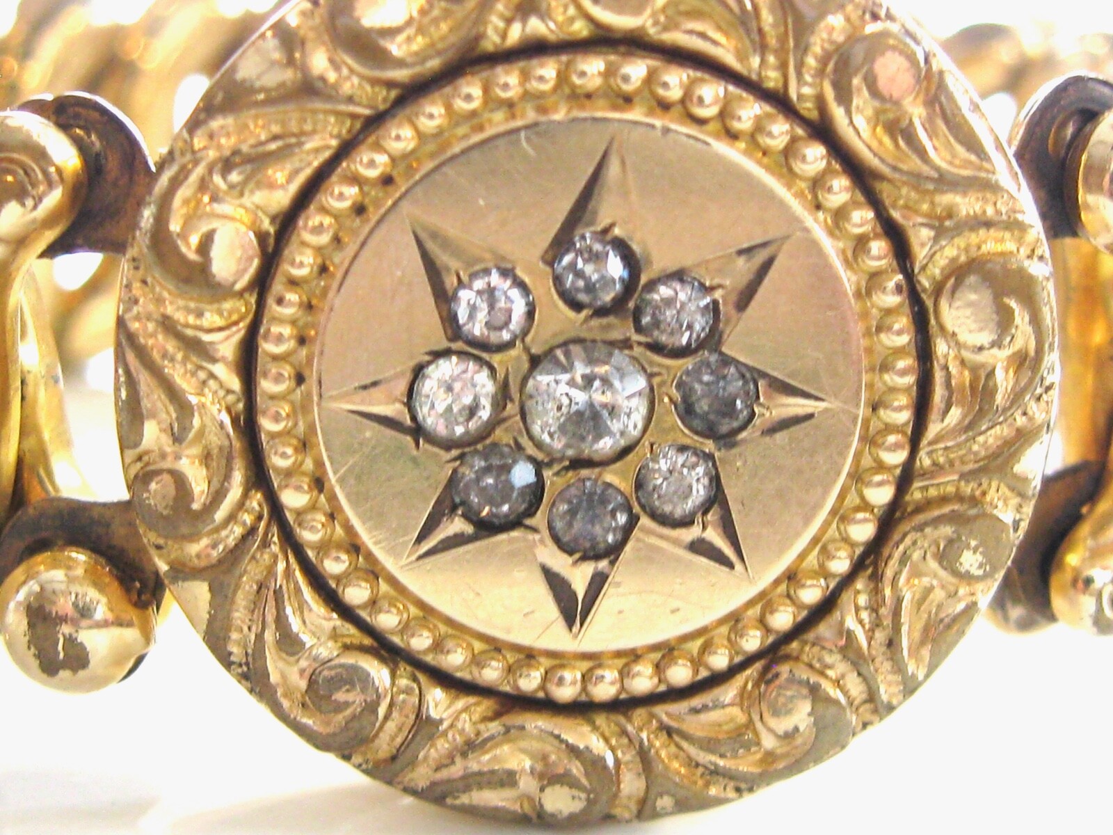 VINTAGE 1940'S WWII ERA SWEETHEART EXPANSION STRETCH BRACELET w RHINESTONES ACME