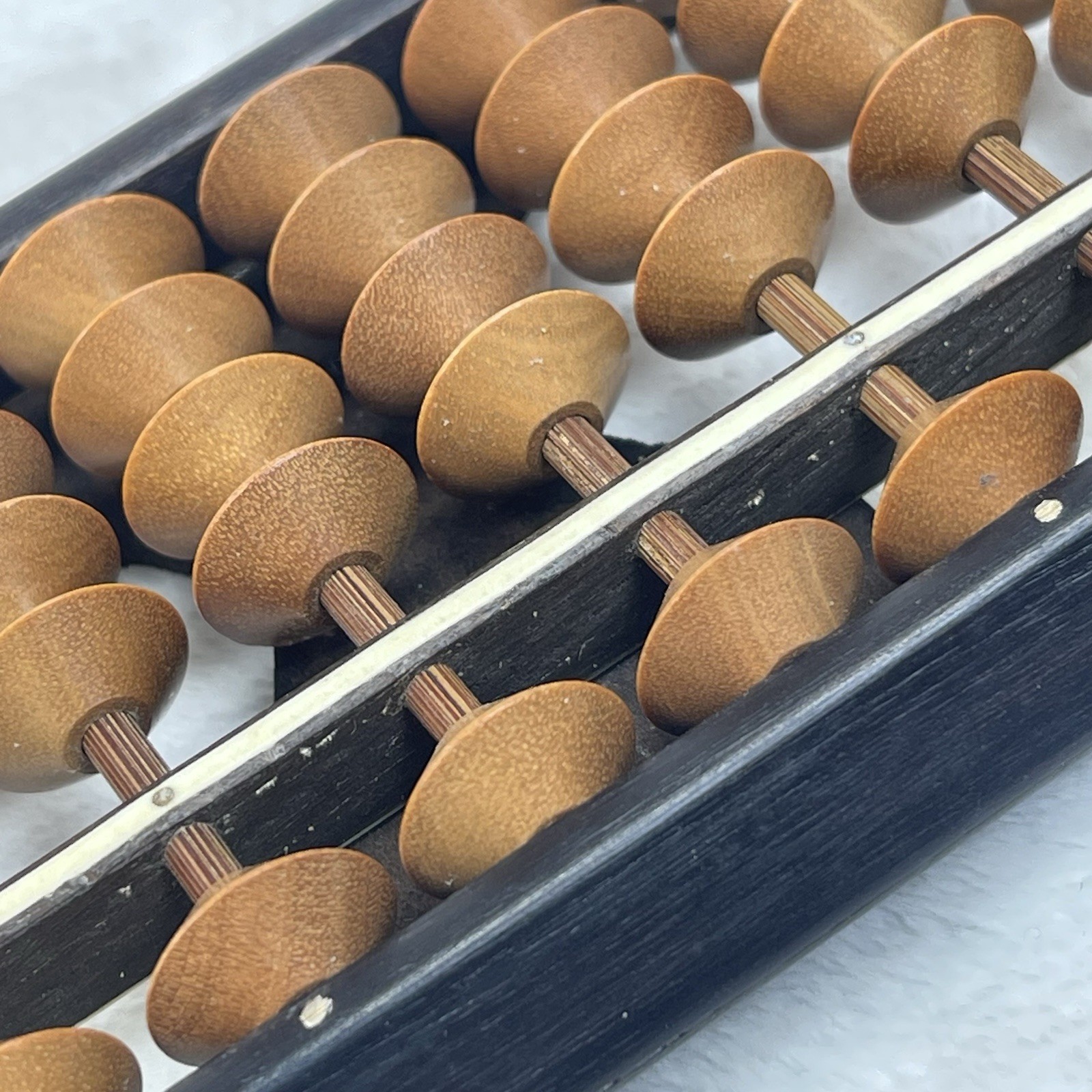 Vintage Soroban Abacus Calculator 27 Column Digit Orange Beads w Original Box