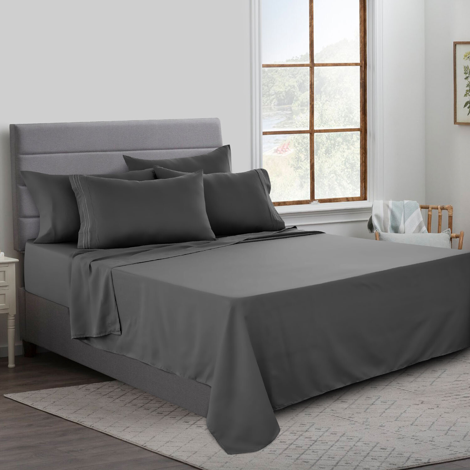 Bed Sheet Set 6 Piece Bedding Comfort Microfiber Deep Pocket 1800 Series Sheets