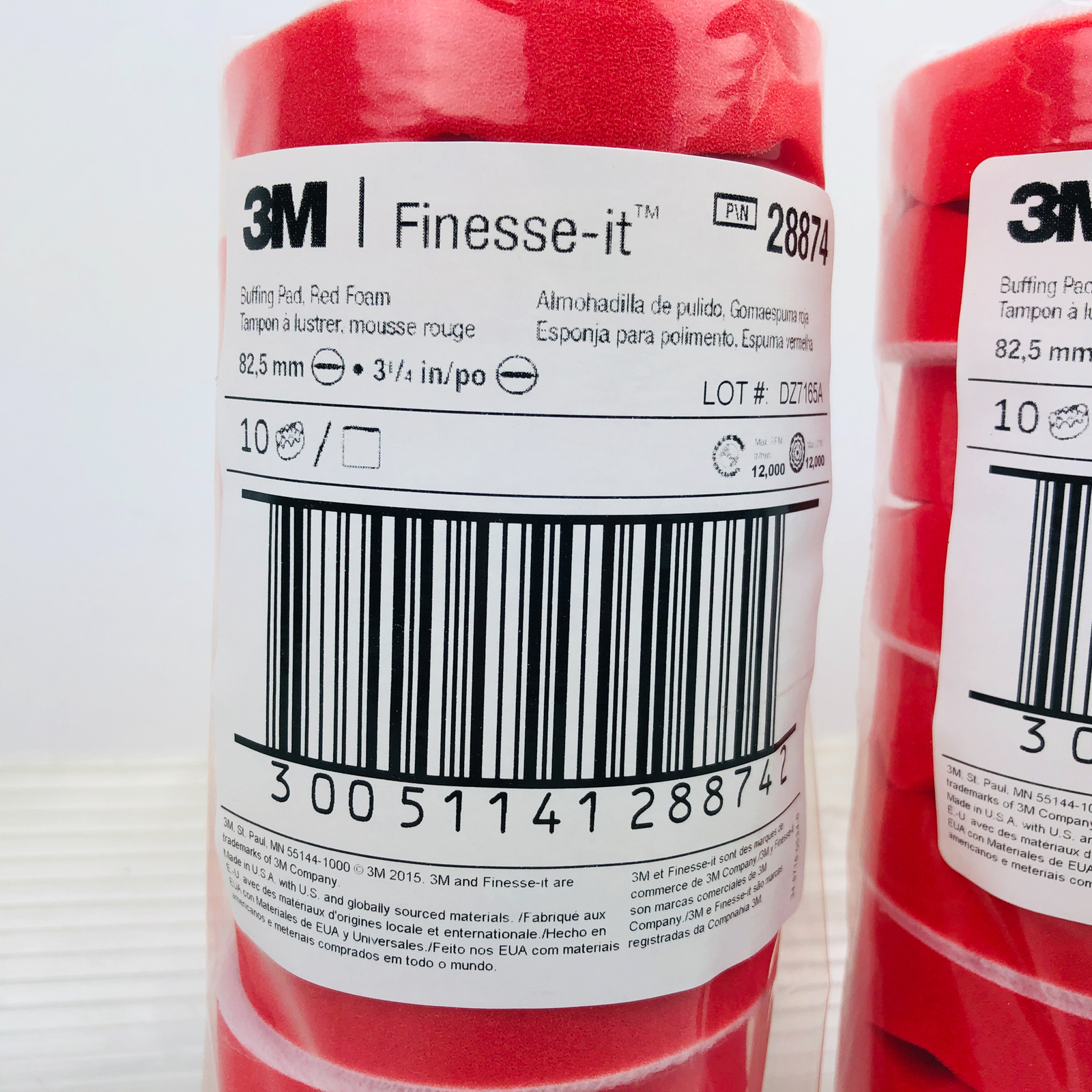 20pk 3M Buffing Pad Finesse-It 28874 Red Foam Waffle Face 3-1/4 Inch New