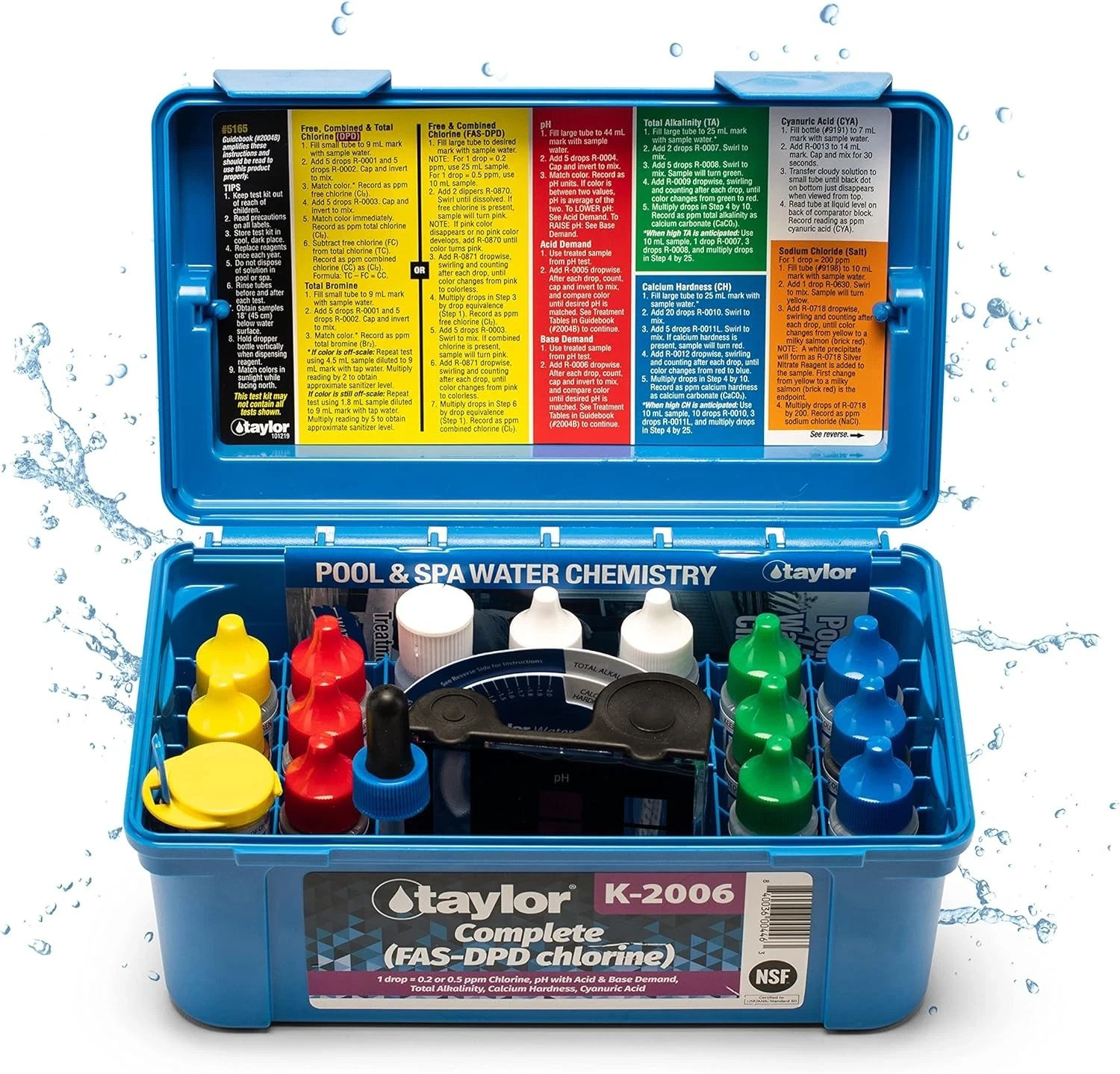 Taylor K-2006 FAS-DPD Service COMPLETE Water Test Kit, Complete Swimming