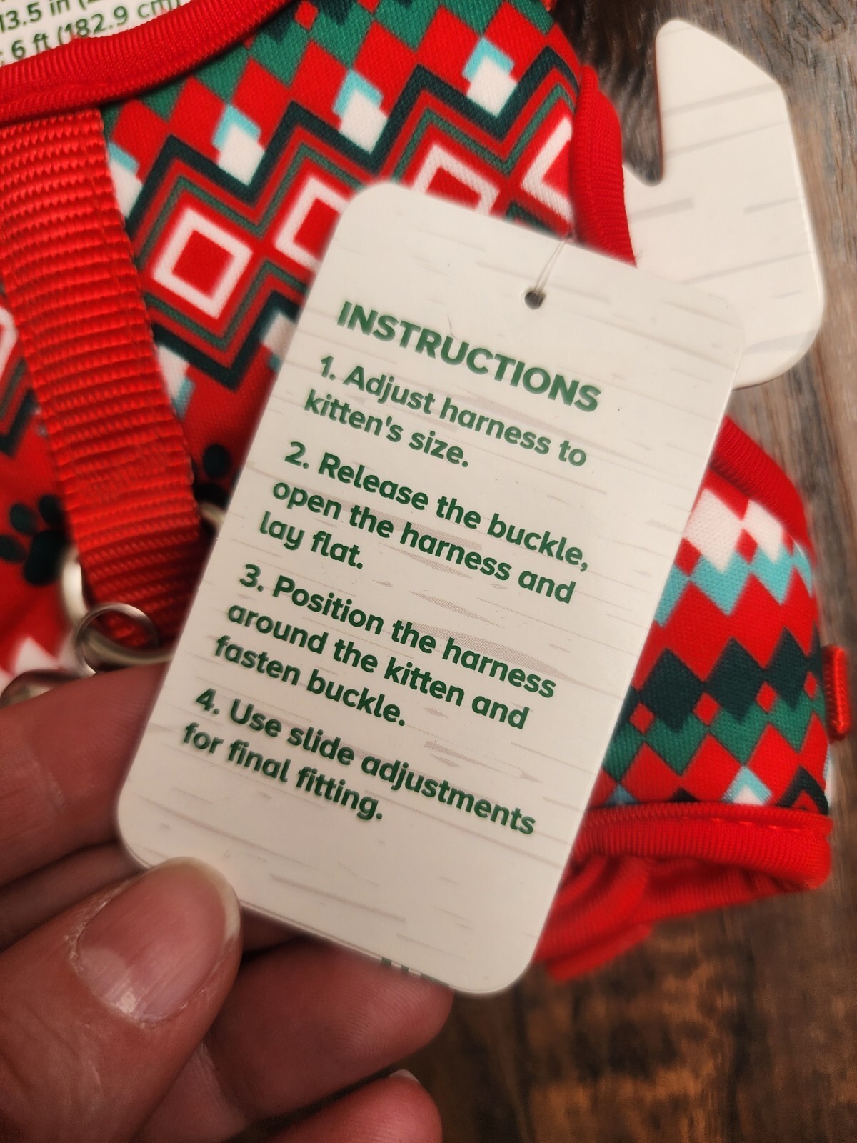 Merry & Bright Cat Vest Harness and Leash 2 Piece Red Holiday Theme NWT