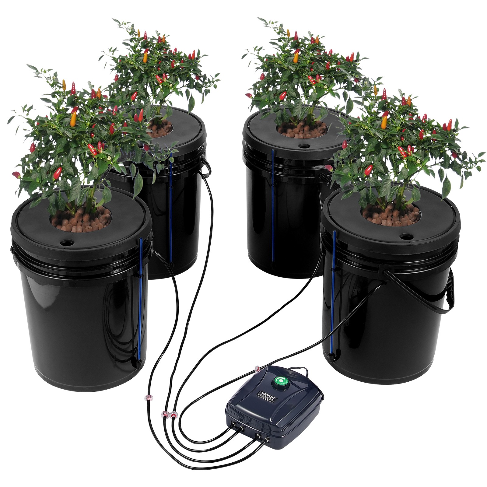 Hydroponics Deep Water Culture DWC Hydroponic System 5 Gallon 4 Buckets