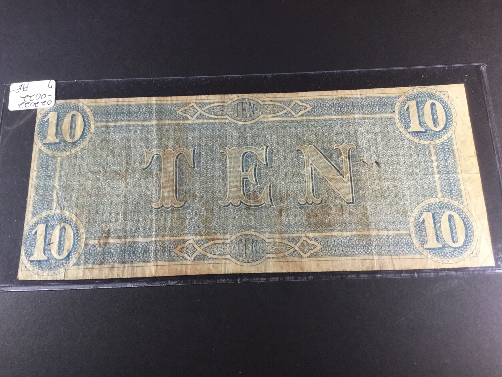 1864 T68 $10 Ten Dollar Confederate States of America Banknote 022022 22ae