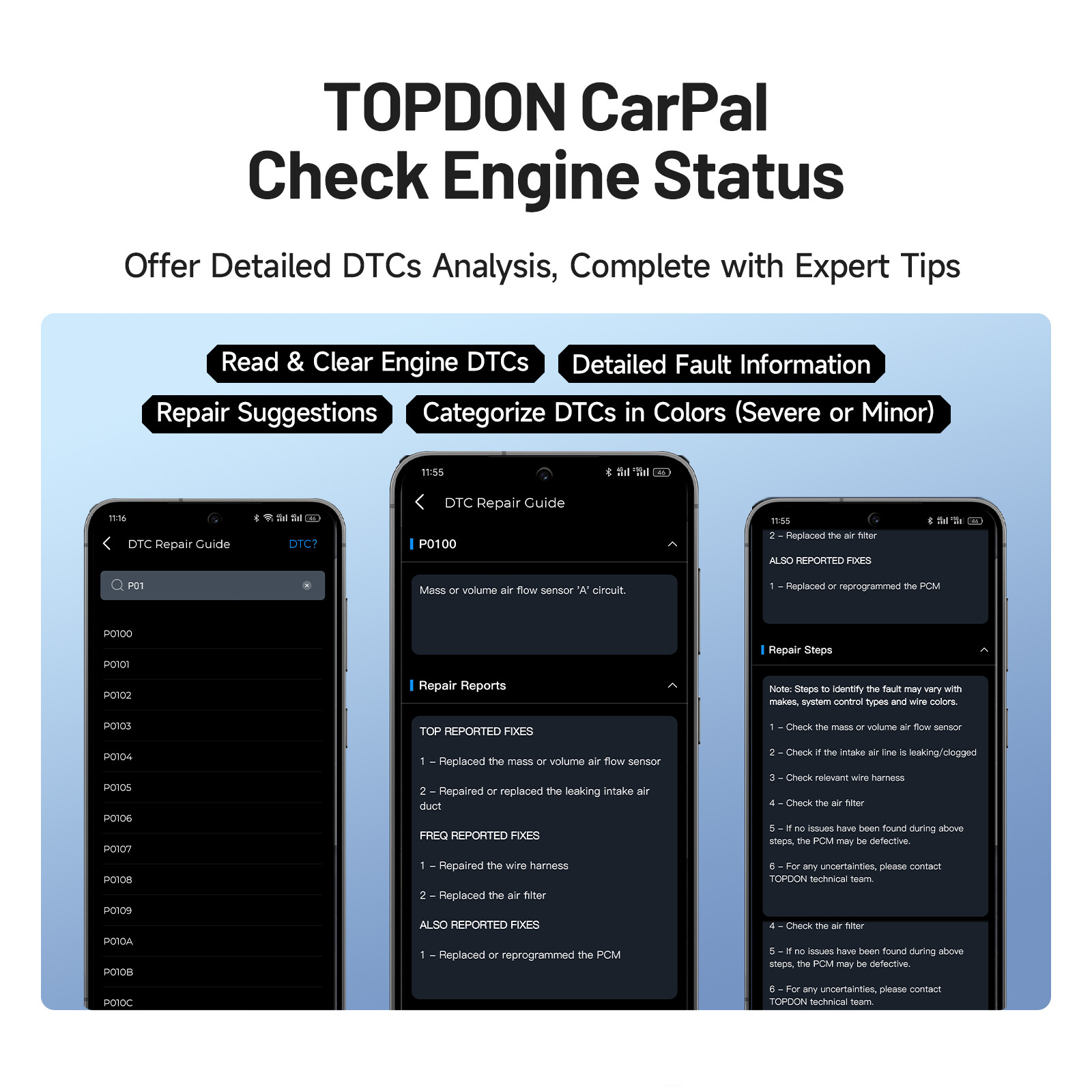 TOPDON CarPal-E OBD2 Diagnostic Tool Scanner All System Bluetooth Code Reader US