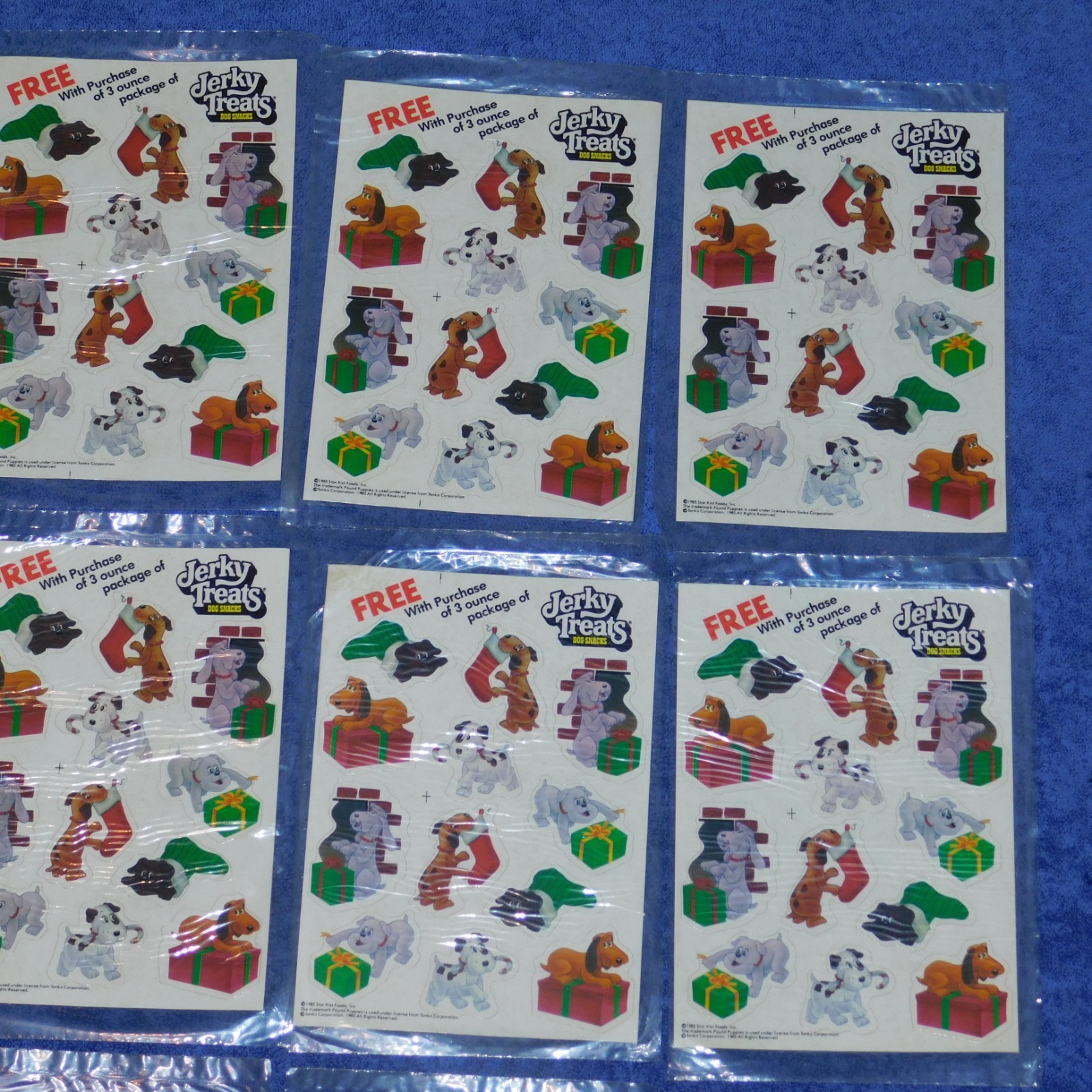 LOT OF 10 Vintage 1985 Jerky Treats Dog Snacks Pound Puppies 12 Stickers Sets