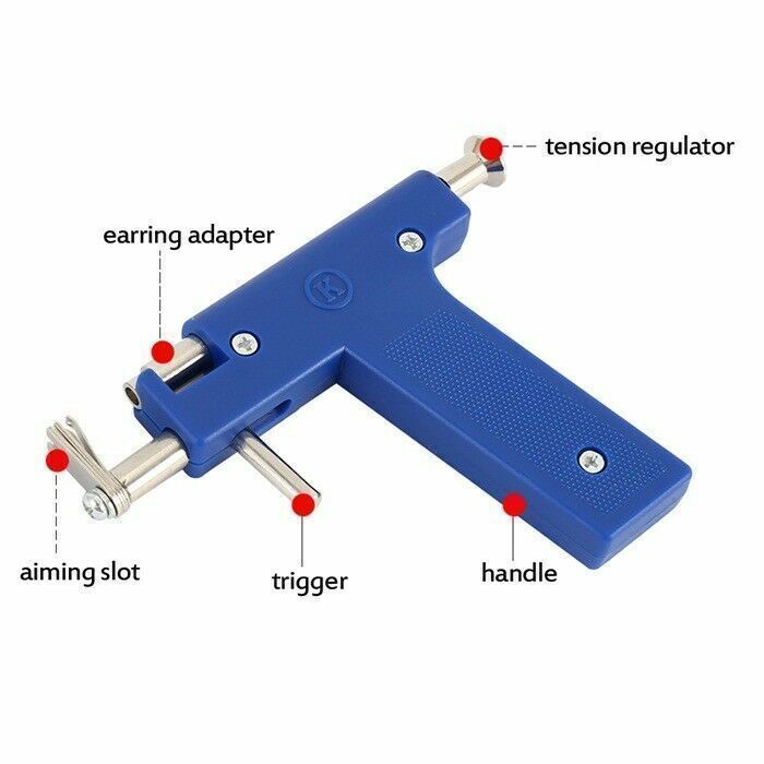 Professional DIY Ear Piercing Gun Body Nose Navel Tool Kit Jewelry with 98 Studs