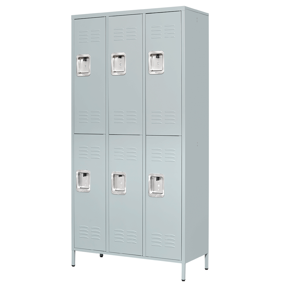Metal Lockers with 6 Doors Steel Locker Storage Cabinet for Office School Gym