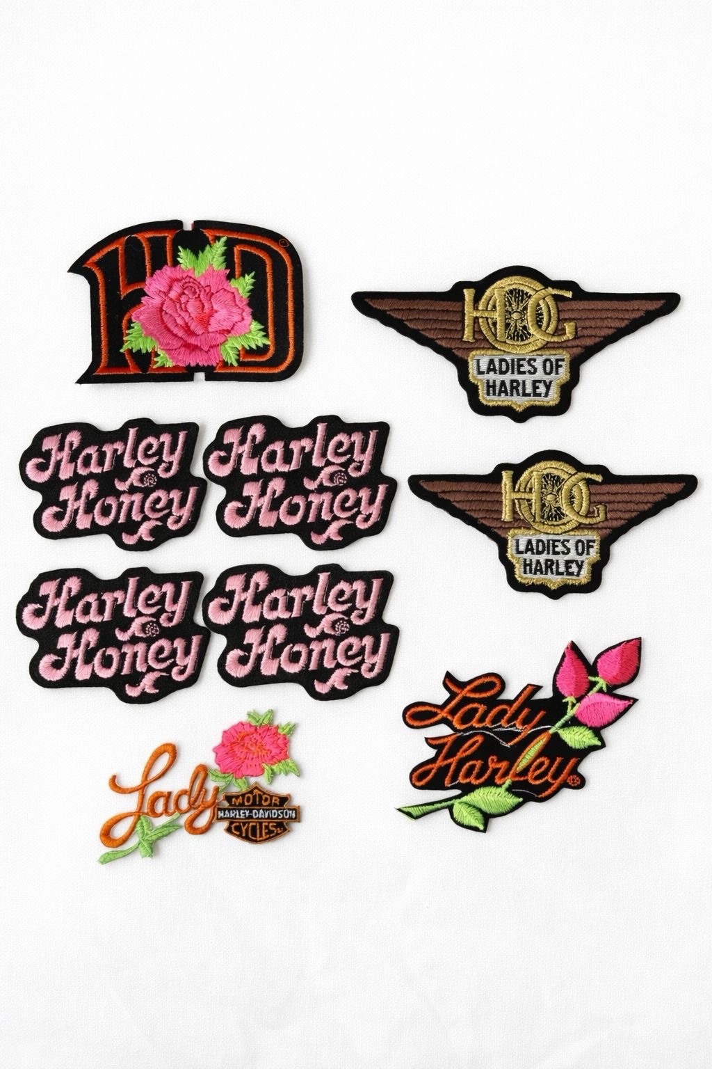 Vintage Harley-Davidson Patch Lot W/ 40 - Eagles, HOG, Daytona, Lady Harley, USA