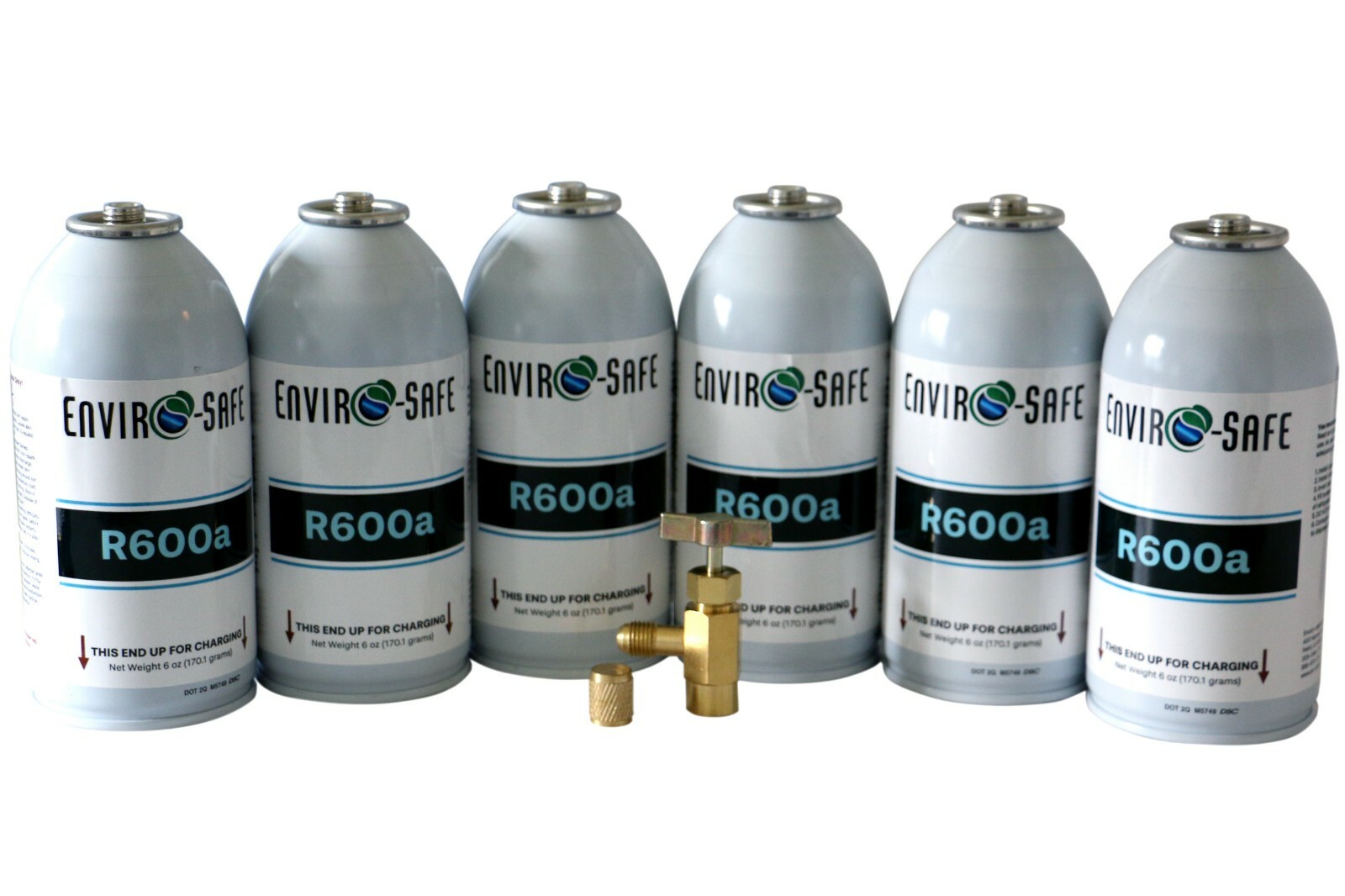 R600A MODERN Refrigerant, 6 Convenient 6 oz Cans and Top Tap Kit #8061