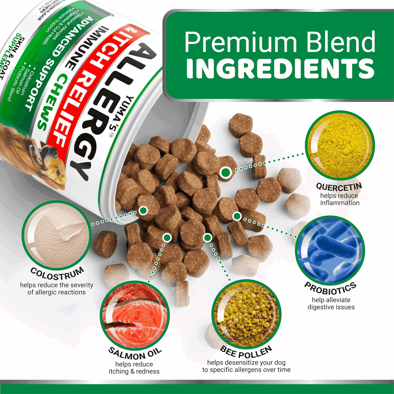 Dog Allergy Relief Chews Dog Itching Skin Relief Treatment Pills 170 Treats