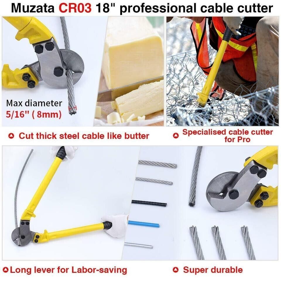 Cable Cutters Heavy Duty Stainless Steel Wire Rope Seal Aircraft Cutter up to 5/