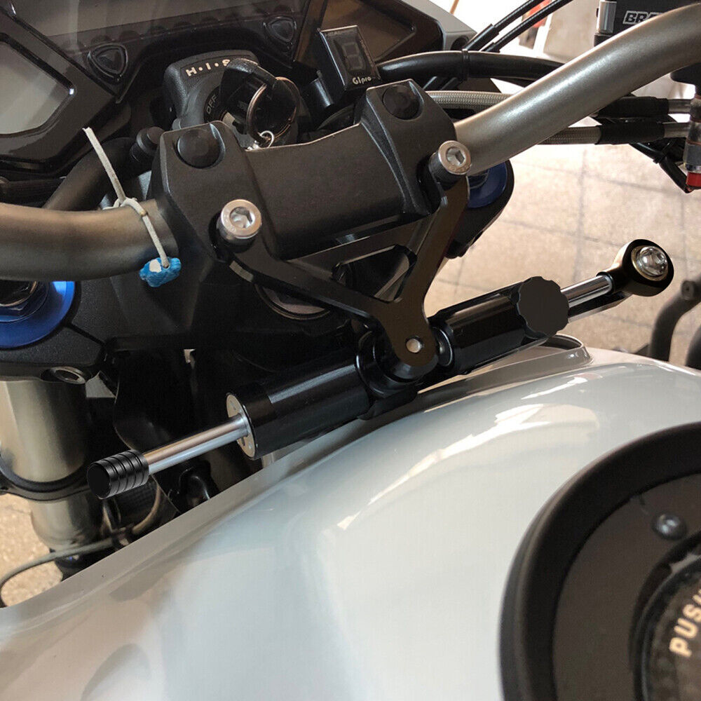 Motorcycle Adjustable Full Black Stabilizer Steering Damper For Suzuki Kawasaki