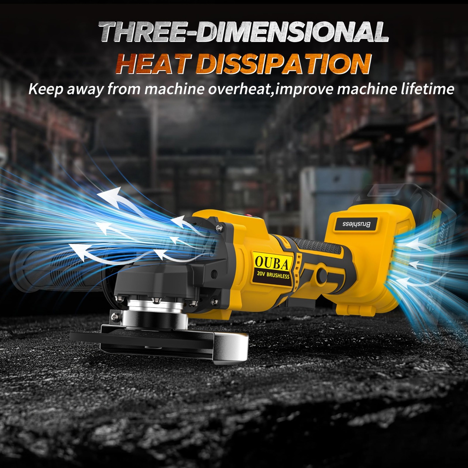 Cordless Angle Grinder Kit 20V Dewalt Compatible 4-1/2" to 5" w/ Battery&Stand