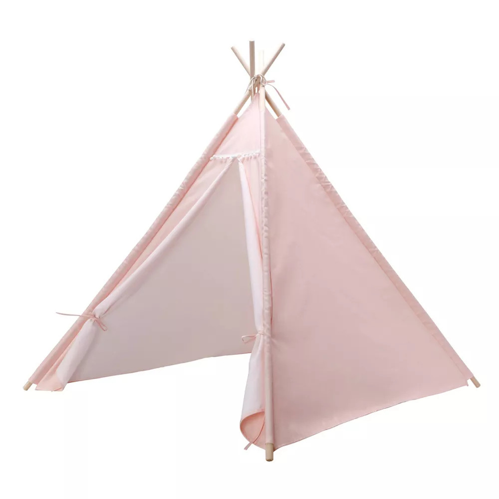 Pillowfort Pom Pom Kids' Camping Tent Teepee Play Pine Frame Ages 3+