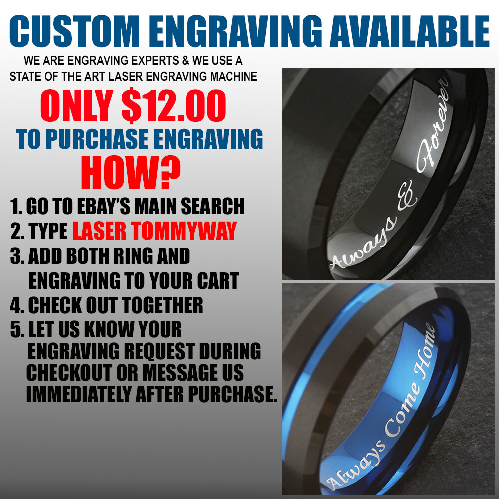 Tungsten Carbide Men's Turquoise Inlaid Comfort Fit Wedding Band Ring Size 5-13