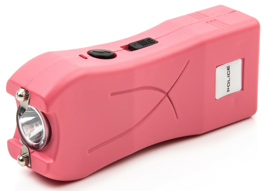 POLICE Stun Gun Pink 398-550 BV Mini Rechargeable LED Flashlight