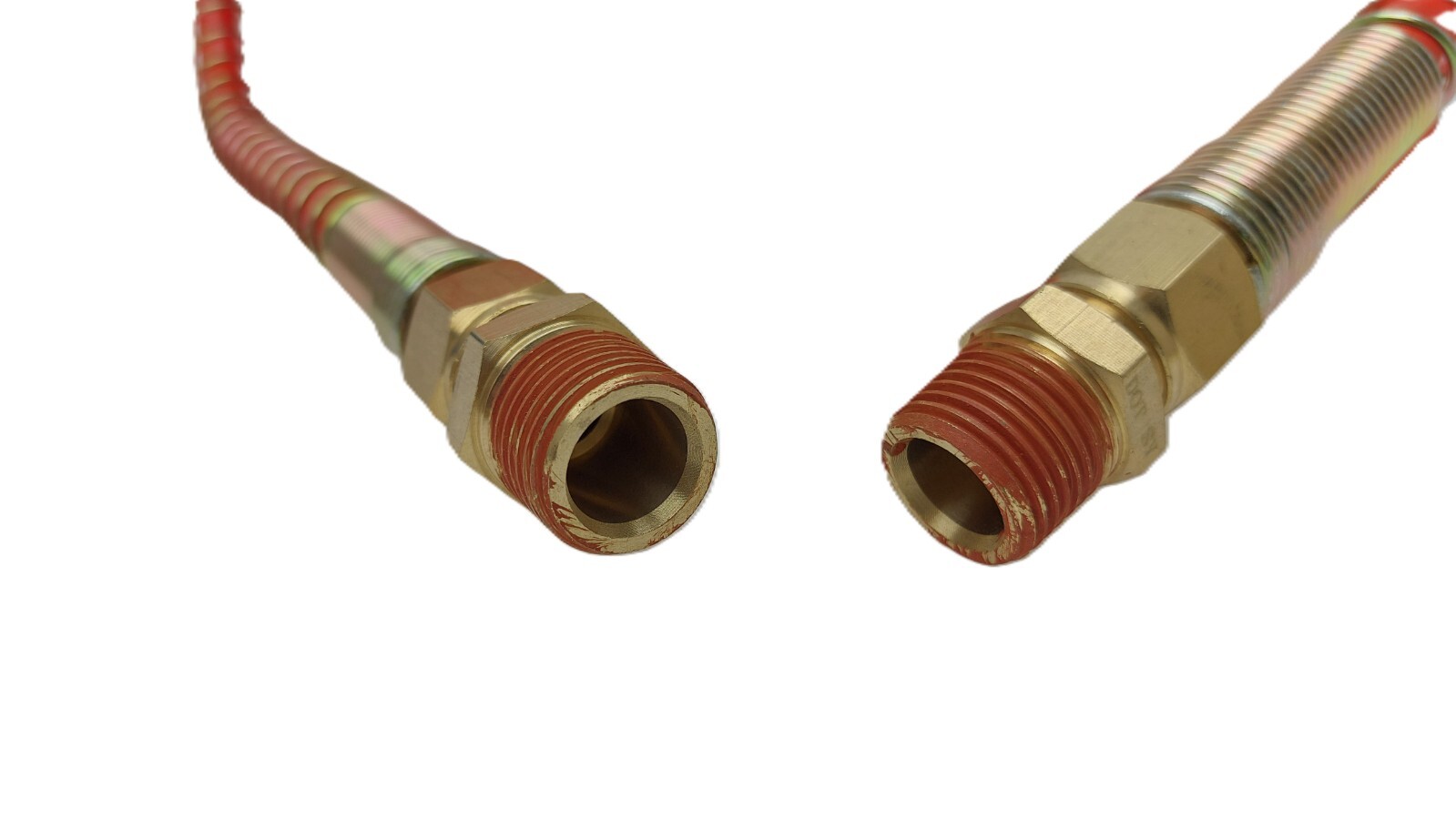 15' Coiled Trailer Brake Air Line Hoses Red and Blue 1/2" Fittings