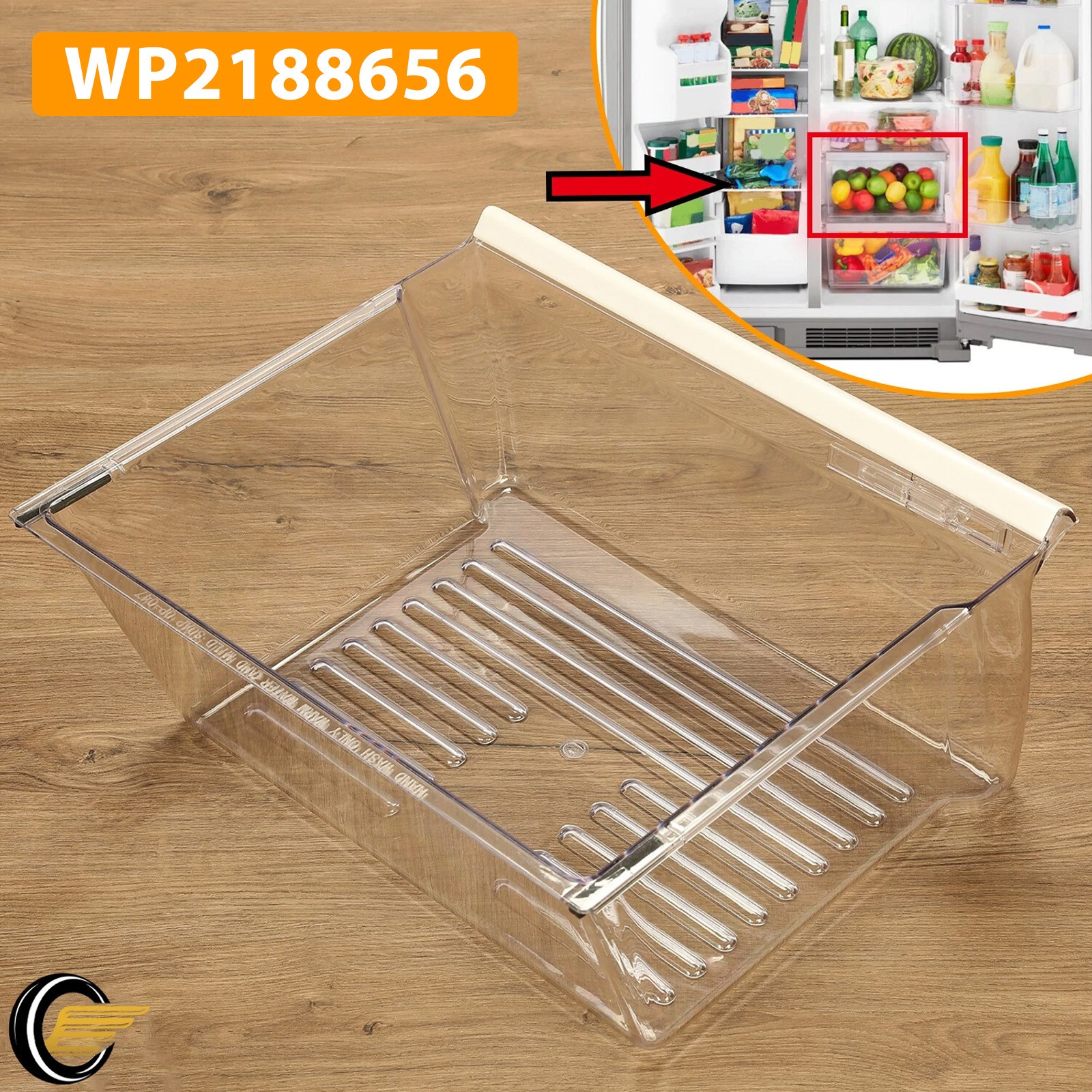 Upper Crisper Pan Compatible with Whirlpool Refrigerator For WP2188656 2188656