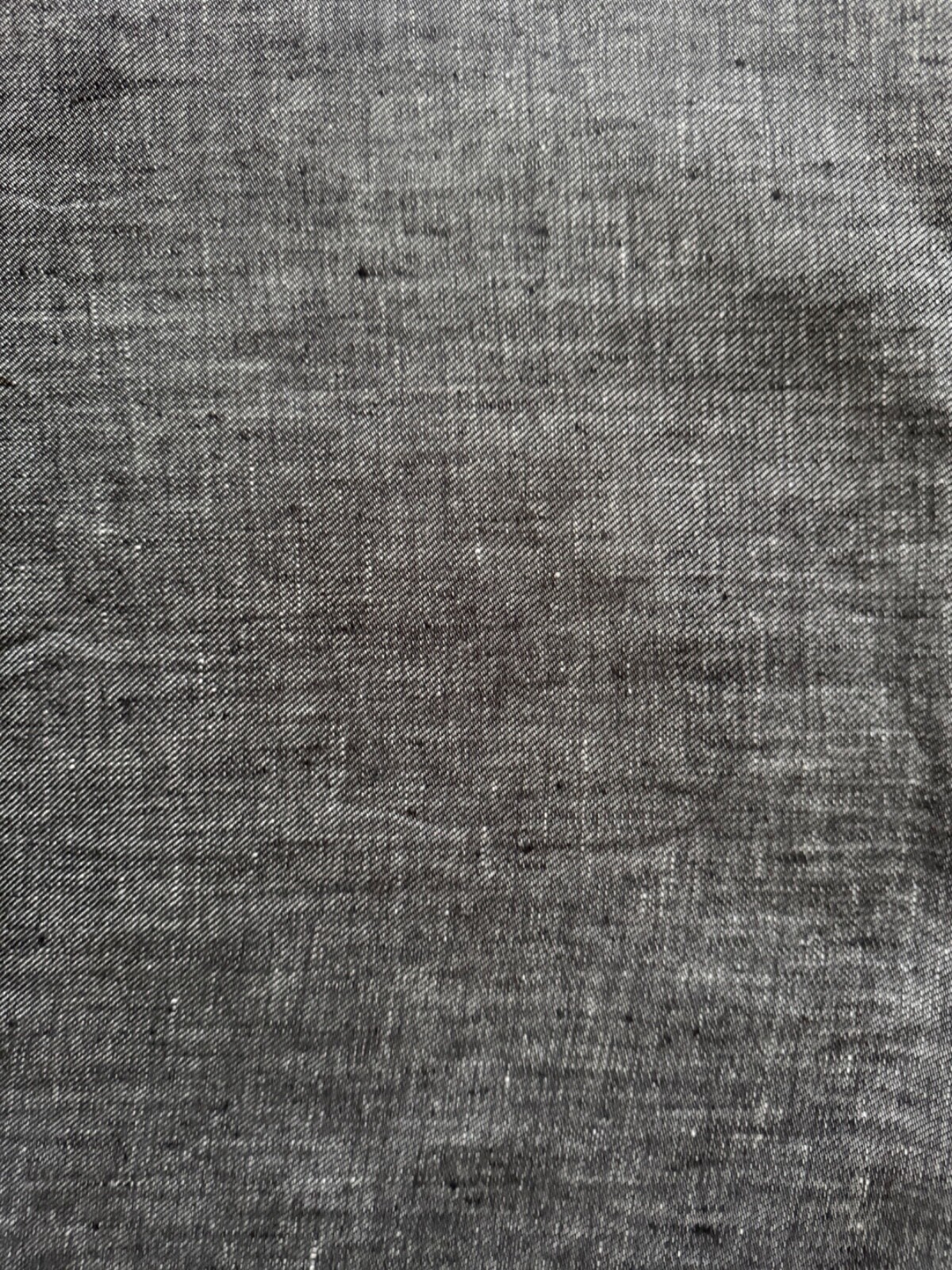 100% Linen Fabric Yarn Dyed Two-Tone Black/White Medium Weight 6 Oz BTY