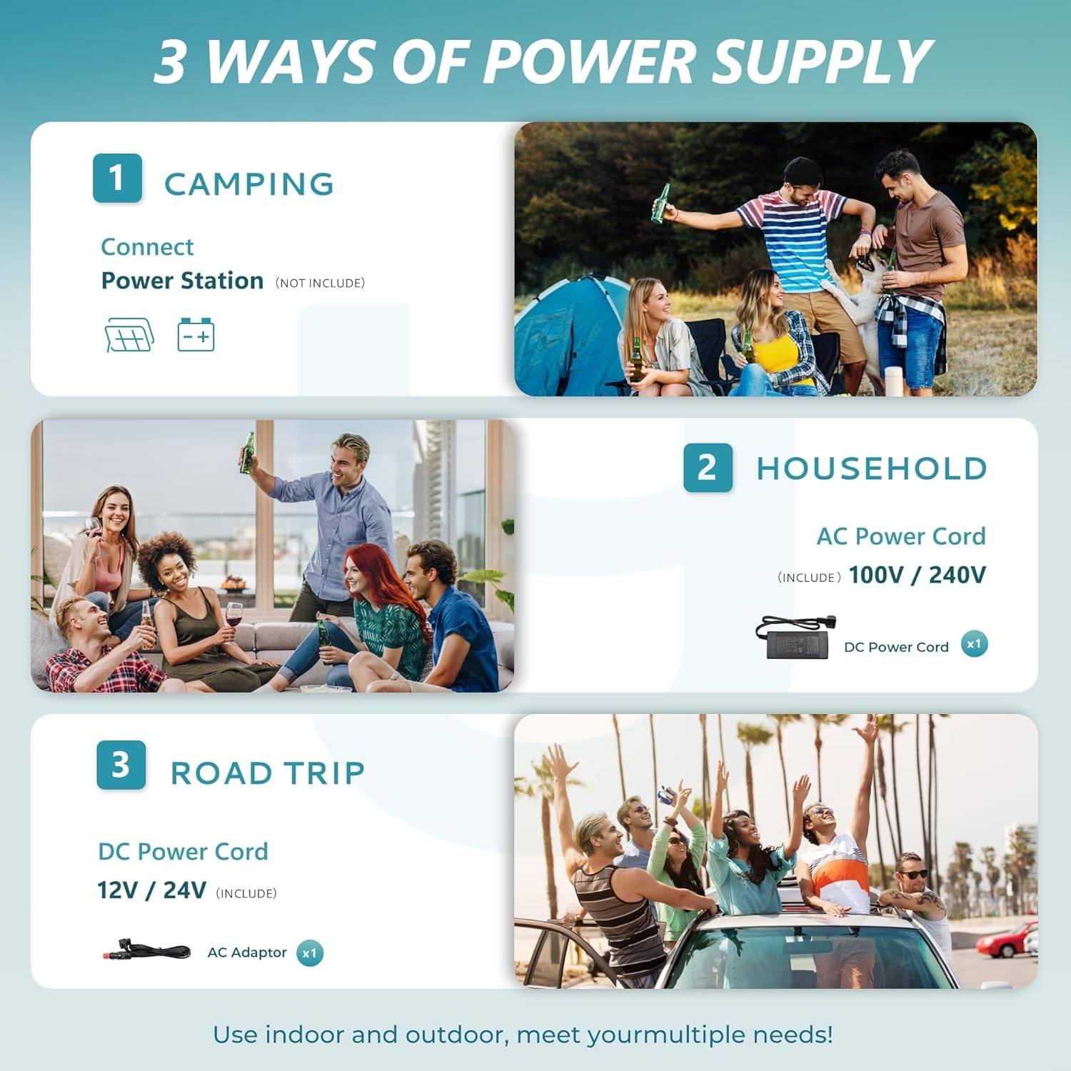 EUHOMY 12 Volt Refrigerator -4℉~68℉, Electric Cooler for Camping, Travel, Boat