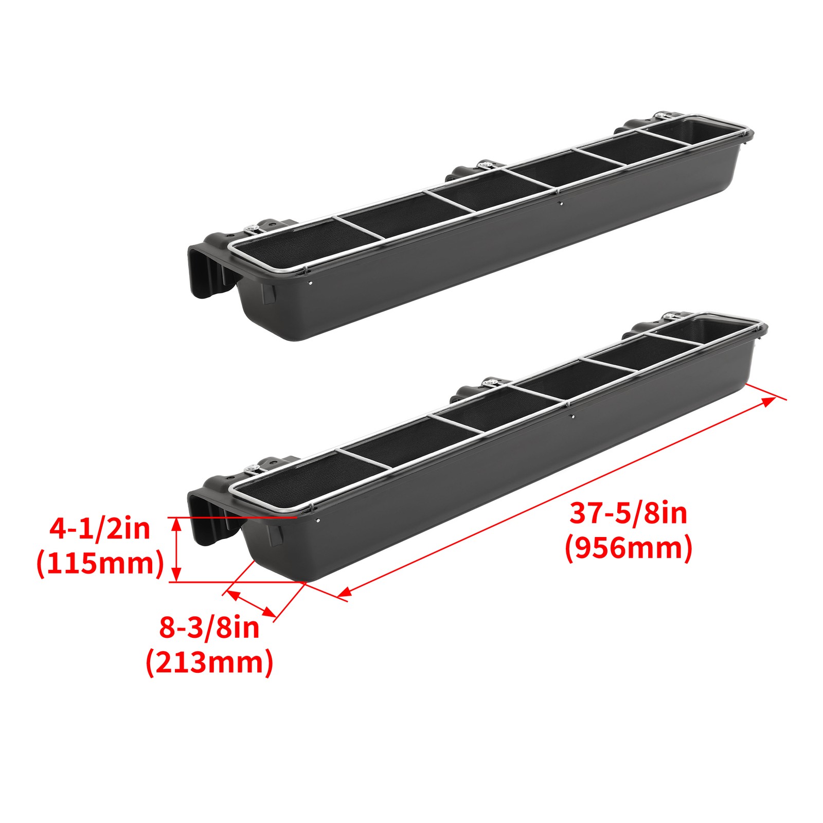 2 Pack Black Hook Over Goat Trough 9 Quart Livestock Feeder For Sheep Alpaca