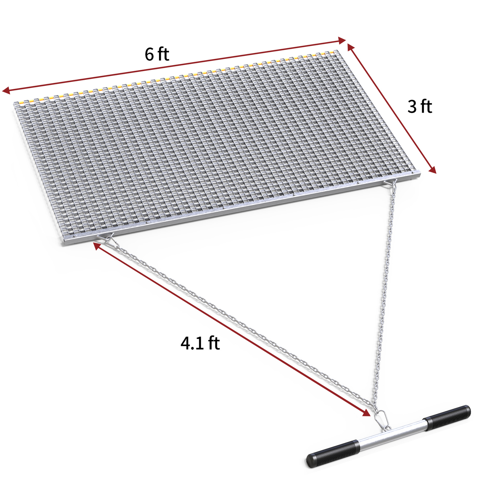 6' x 3' Drag Mat Heavy Duty Zinc & Steel Mesh Field Surface Leveling for ATV UTV