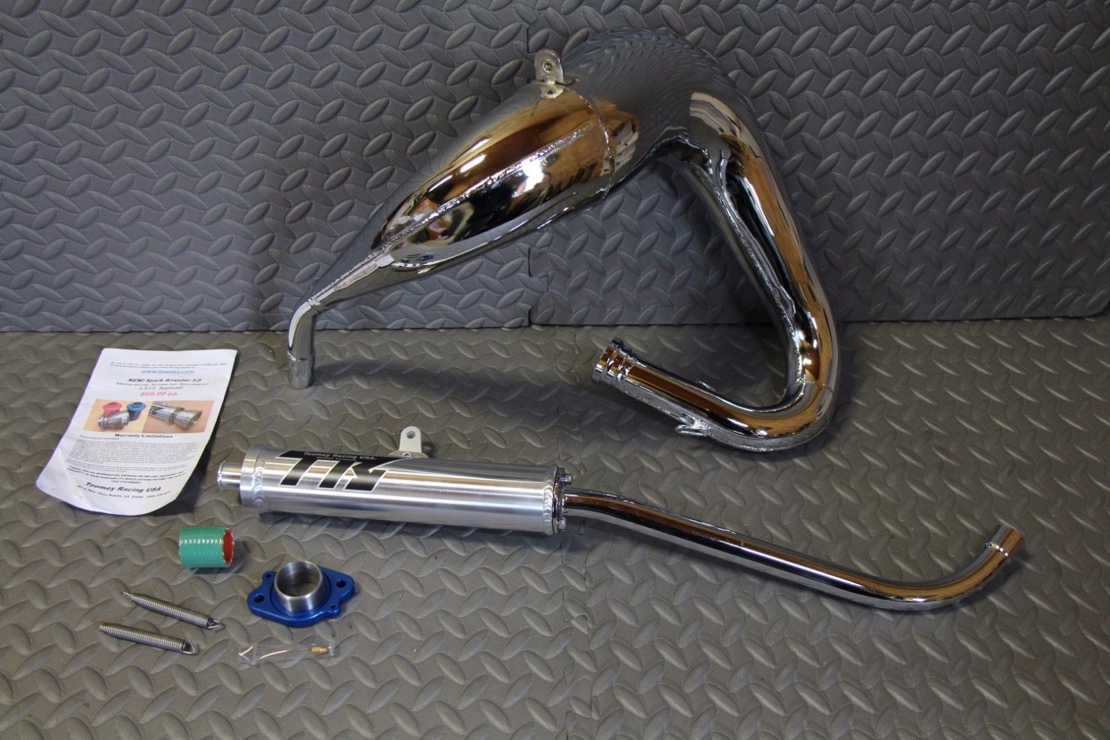 TOOMEY B1 Yamaha Blaster aftermarket exhaust pipe + silencer CHROME PLATED
