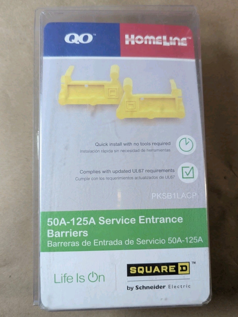 NEW- 2 (2)Packs Square D 100 AMP- 225 AMP Service Entrance Barriers, PKSB1HACP