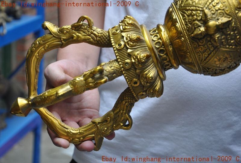 Tibet Buddhism temple bronze Gilt Vajra Dorje Phurpa Exorcism Talisman Faqi
