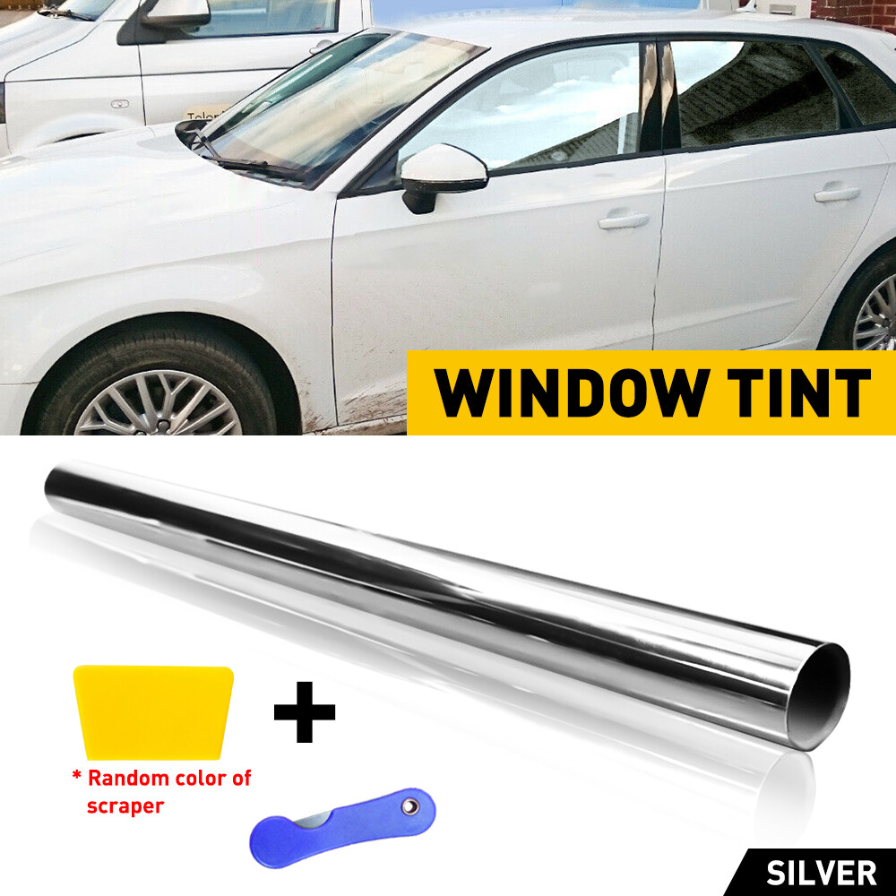 20"x10FT Uncut Roll Window Mirror Silver Chrome Tint Film Car Home Office Glass