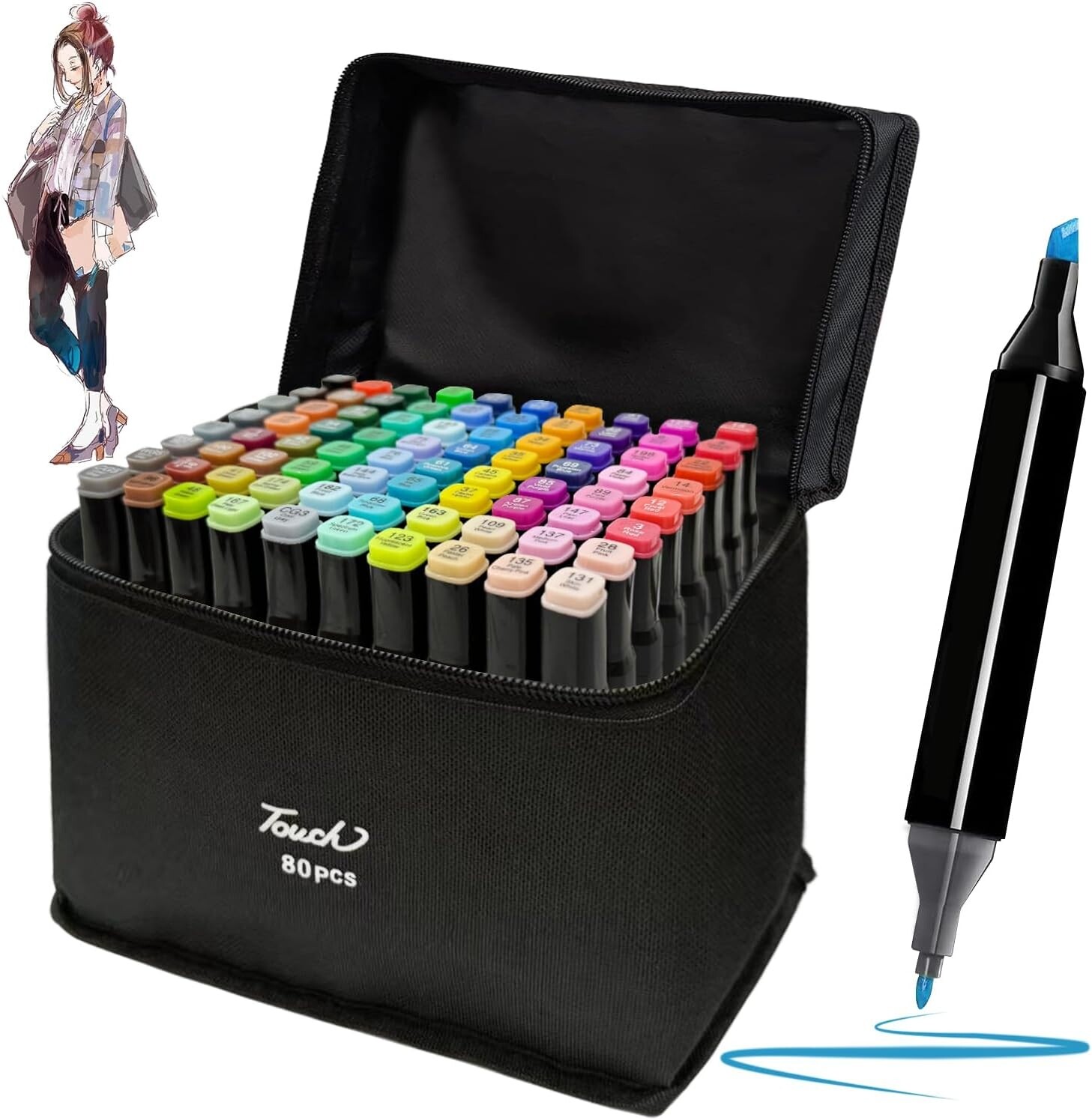 80 Colors Alcohol Based Markers Dual Tip Drawing Markers Set for Drawing