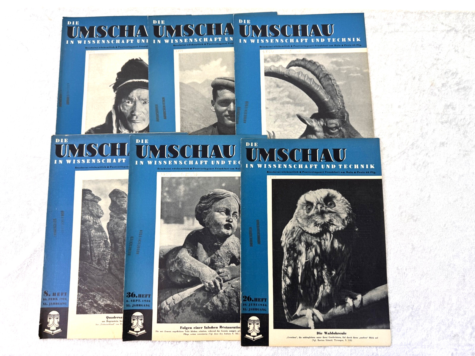 PRE WWII GERMAN MAGAZINES "DIE UMSCHAU IN WISSENSCHAFT UND TECHNIK" - 1936
