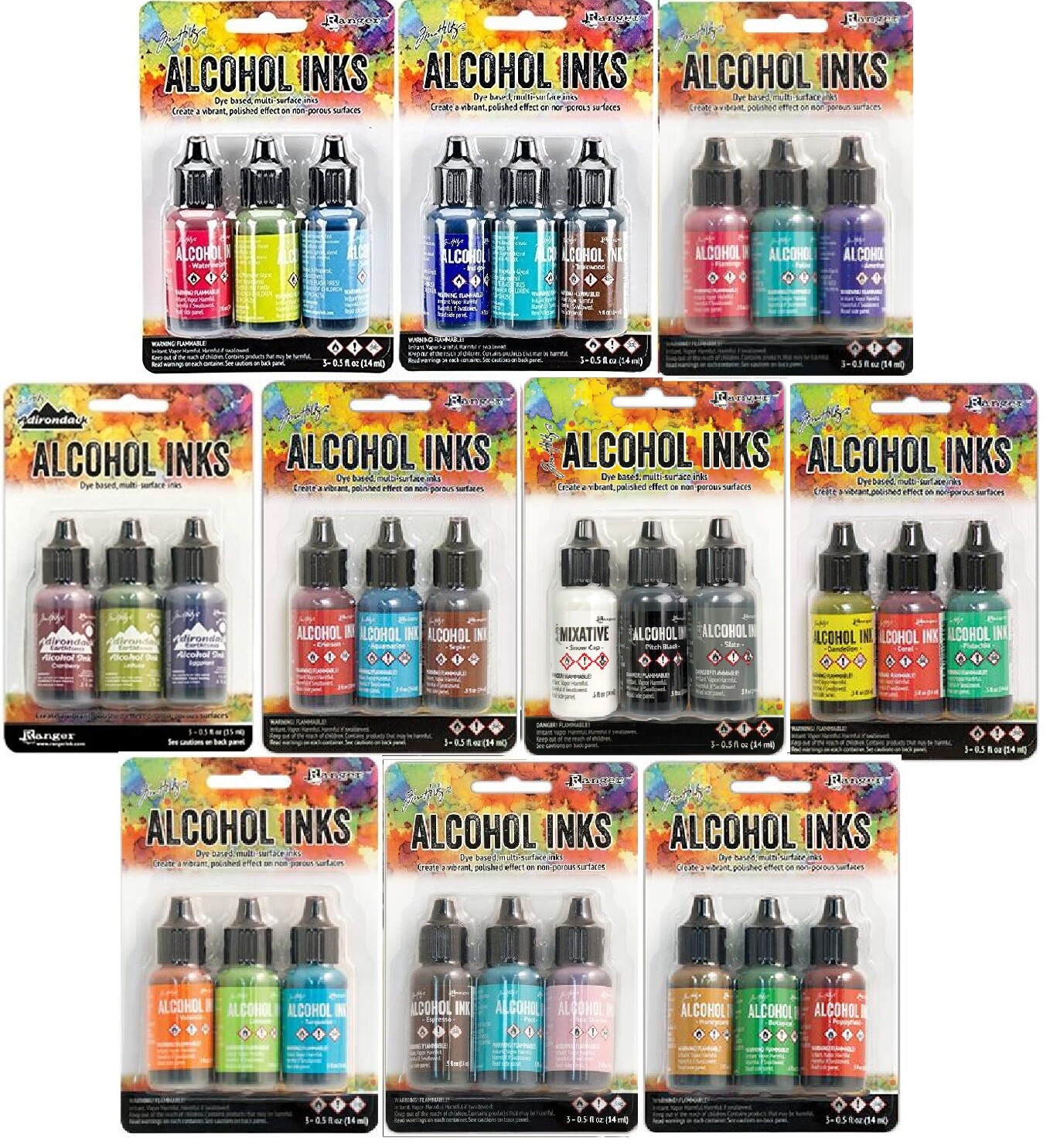 Tim Holtz Adirondack Alcohol Inks - YOU CHOOSE Set of 3 - Or Take ALL 30 Bottles