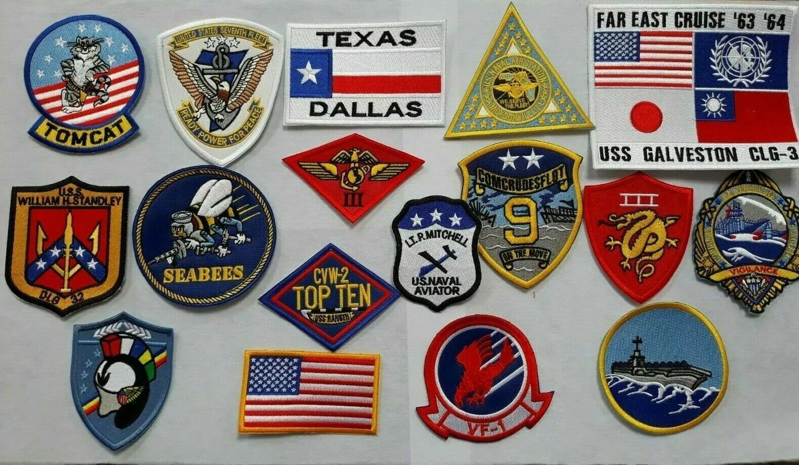 TOP GUN MOVIE G1 FLIGHT JACKET EMBROIDERED PATCHES Set Of 17