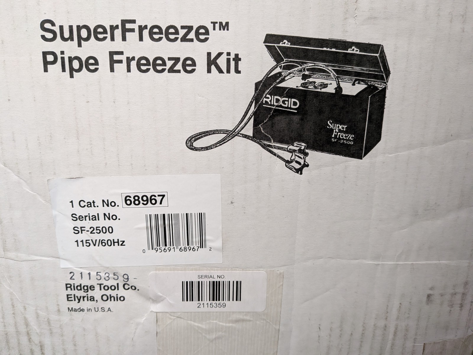 RIDGID 68967 SF-2500 SuperFreeze Pipe Freezing Kit Tested