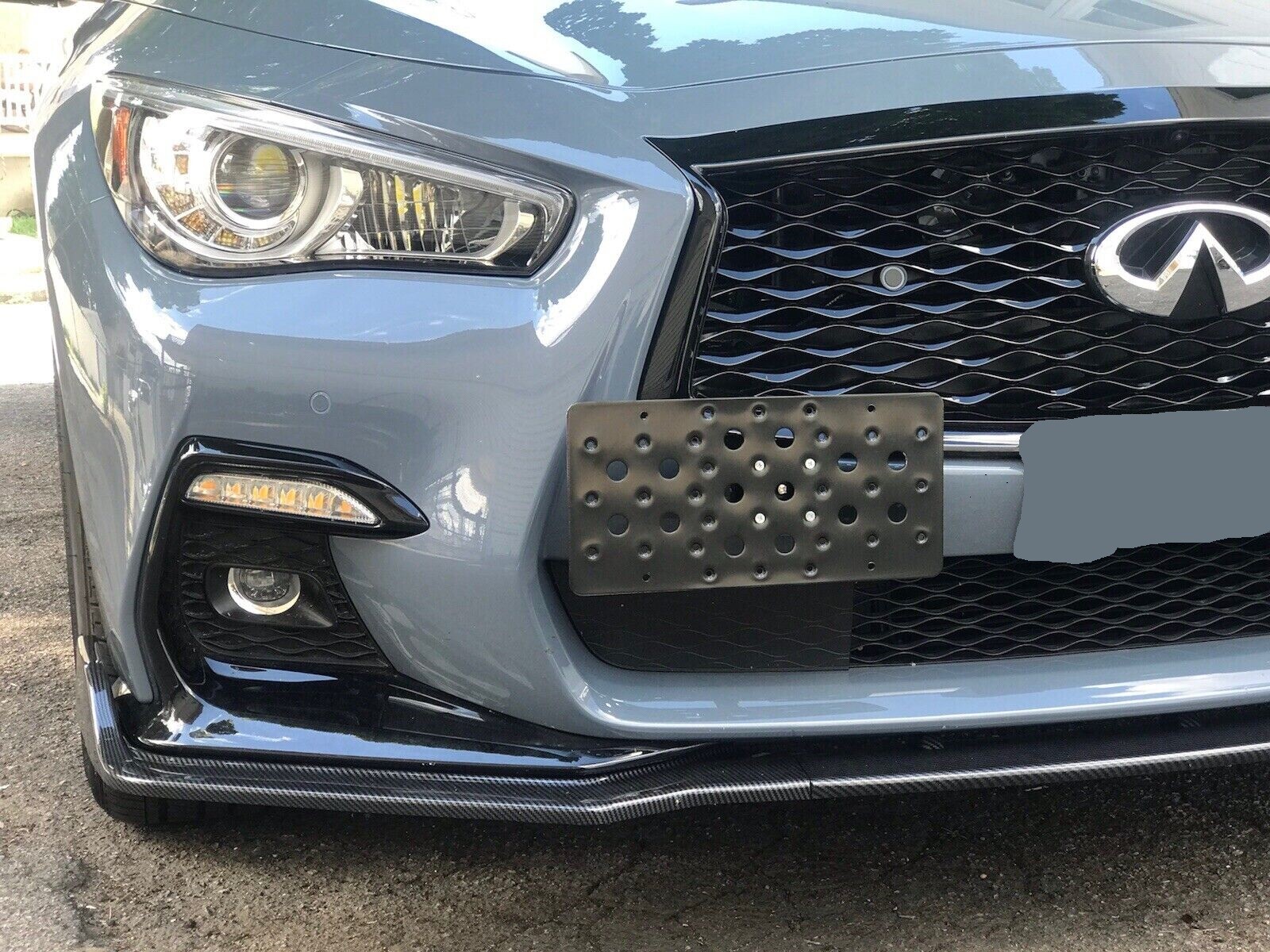 Bumper Tow Hook License Plate Mount Bracket Kit For INFINITI Q50 2014-2024 New