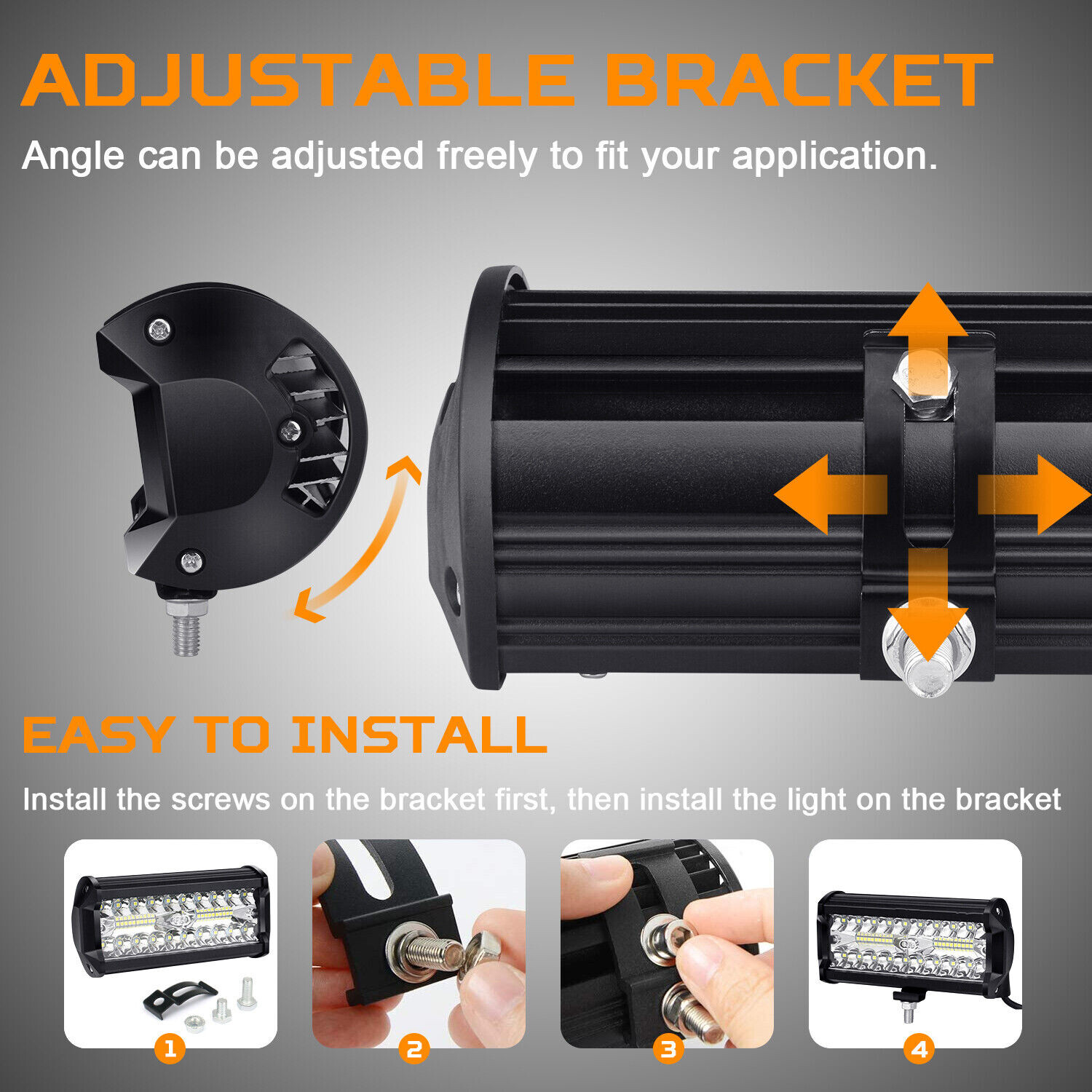 2x 7inch 20000LM LED Work Light Bar Flood Spot Pod Offroad Fog Driving ATV Truck