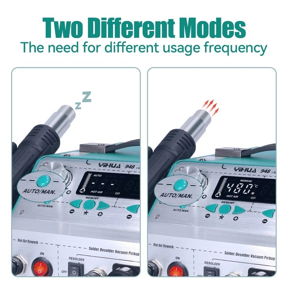 YIHUA 948-II 4-in-1 Digital Desoldering Rework Station Hot Air Soldering Station