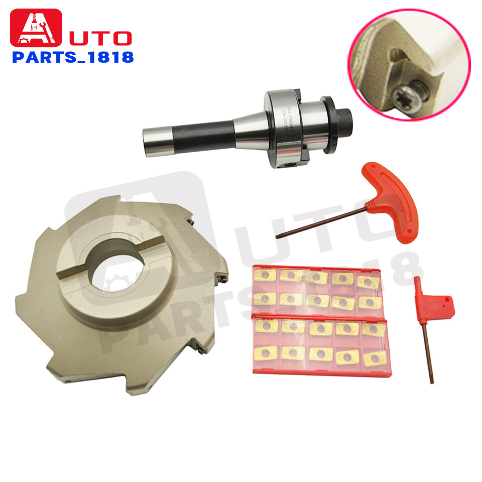 6.3" 90 Degree Indexable Face Shell Mill Cutter, R8 Arbor with APMT1604 Insert