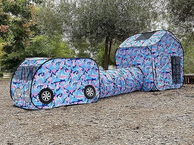 Kids Play Tent Set Indoor Outdoor Tunnel G3Elite Childrens Vehicle Car Camo 3in1