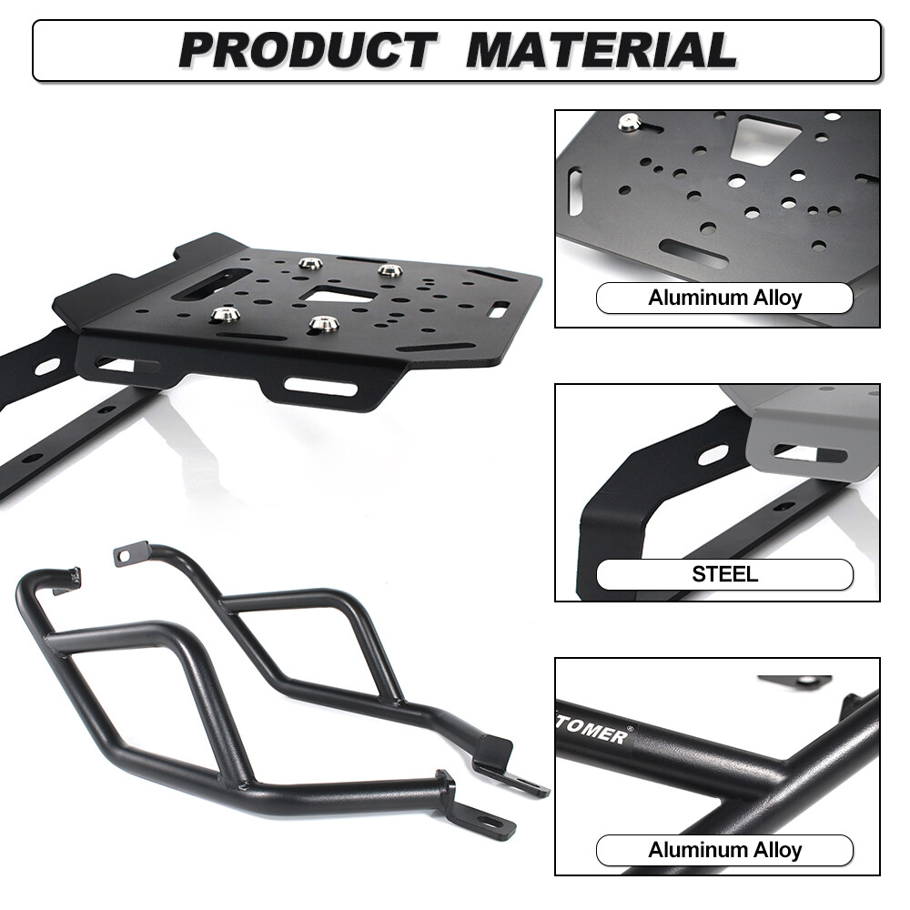 Rear Luggage Rack & Crash Bar Guard Fit For Yamaha Tenere 700 XTZ690 2019-2024