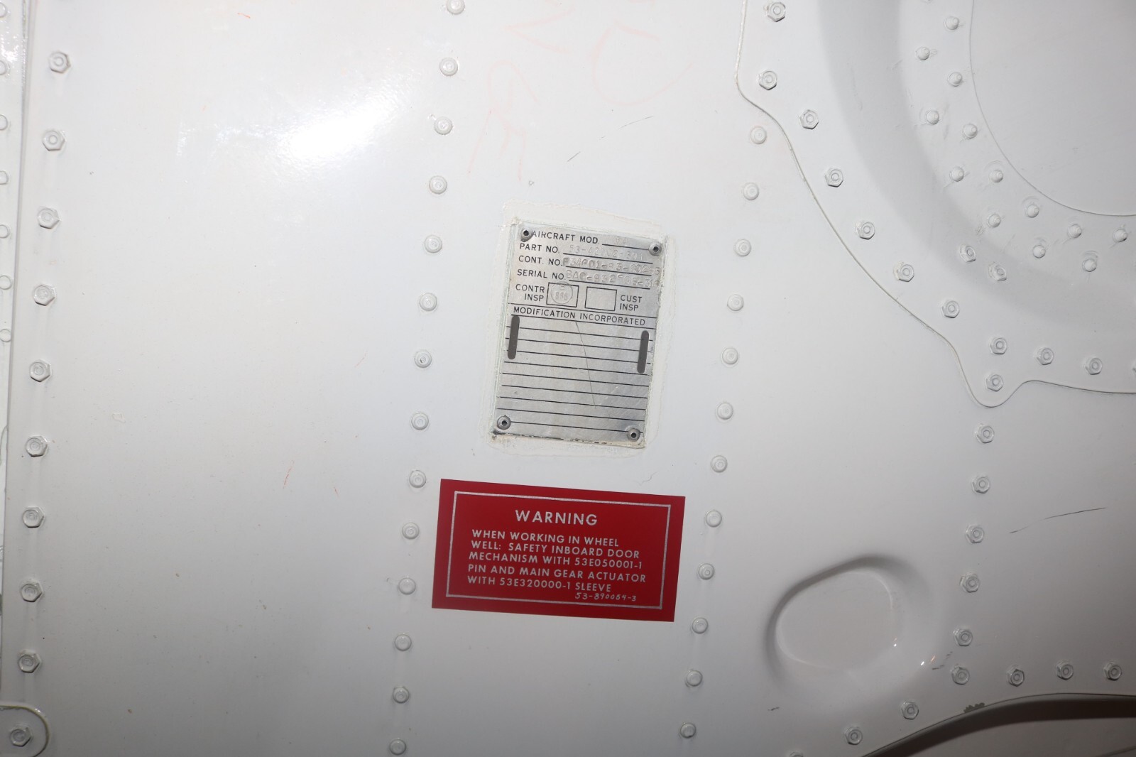 really nice vintage F-4 Phantom L/H MLG outer door 53-42702-301