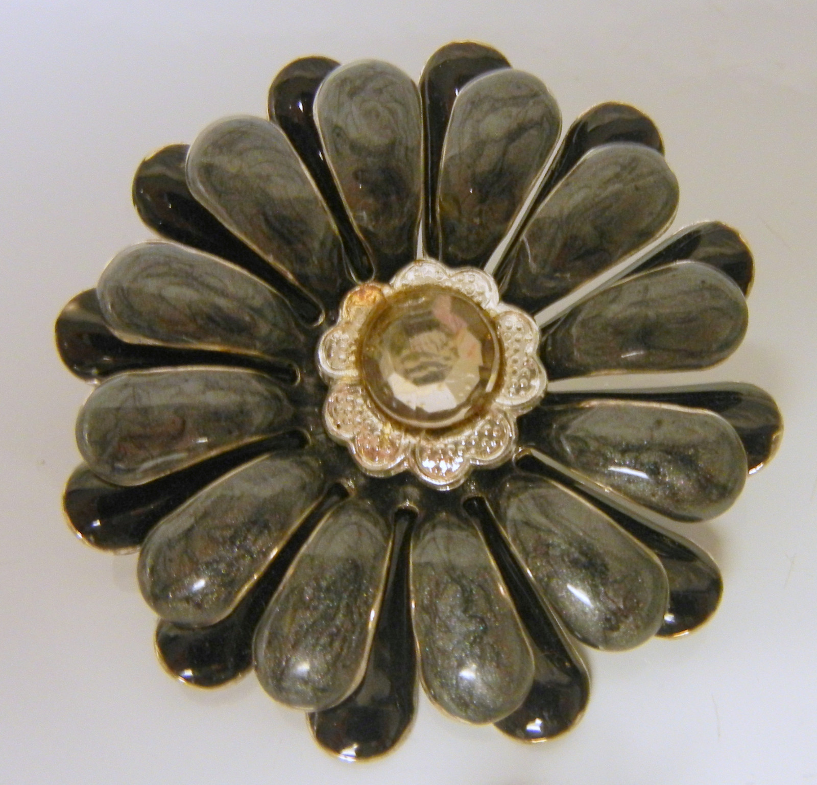 Vtg 40-60s Retro Large Enamel Rhinestone Flowers Pin Brooches Earrings 20 pc LOT