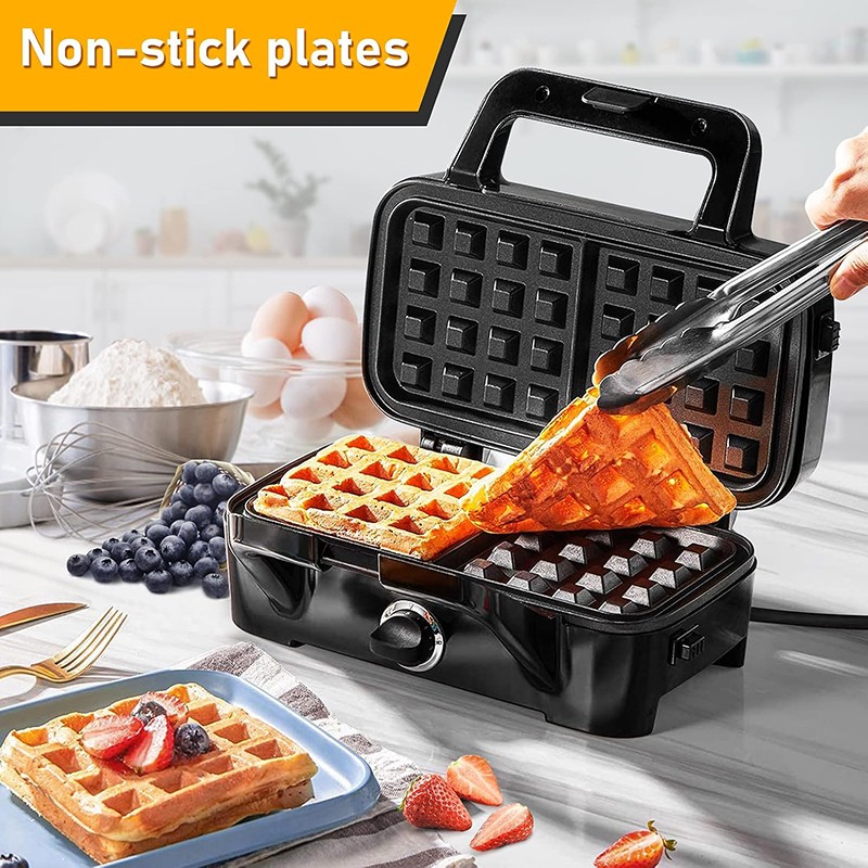 1200W 3-in-1 Waffle Iron Panini Press Sandwich Maker with Removable Plates 120V