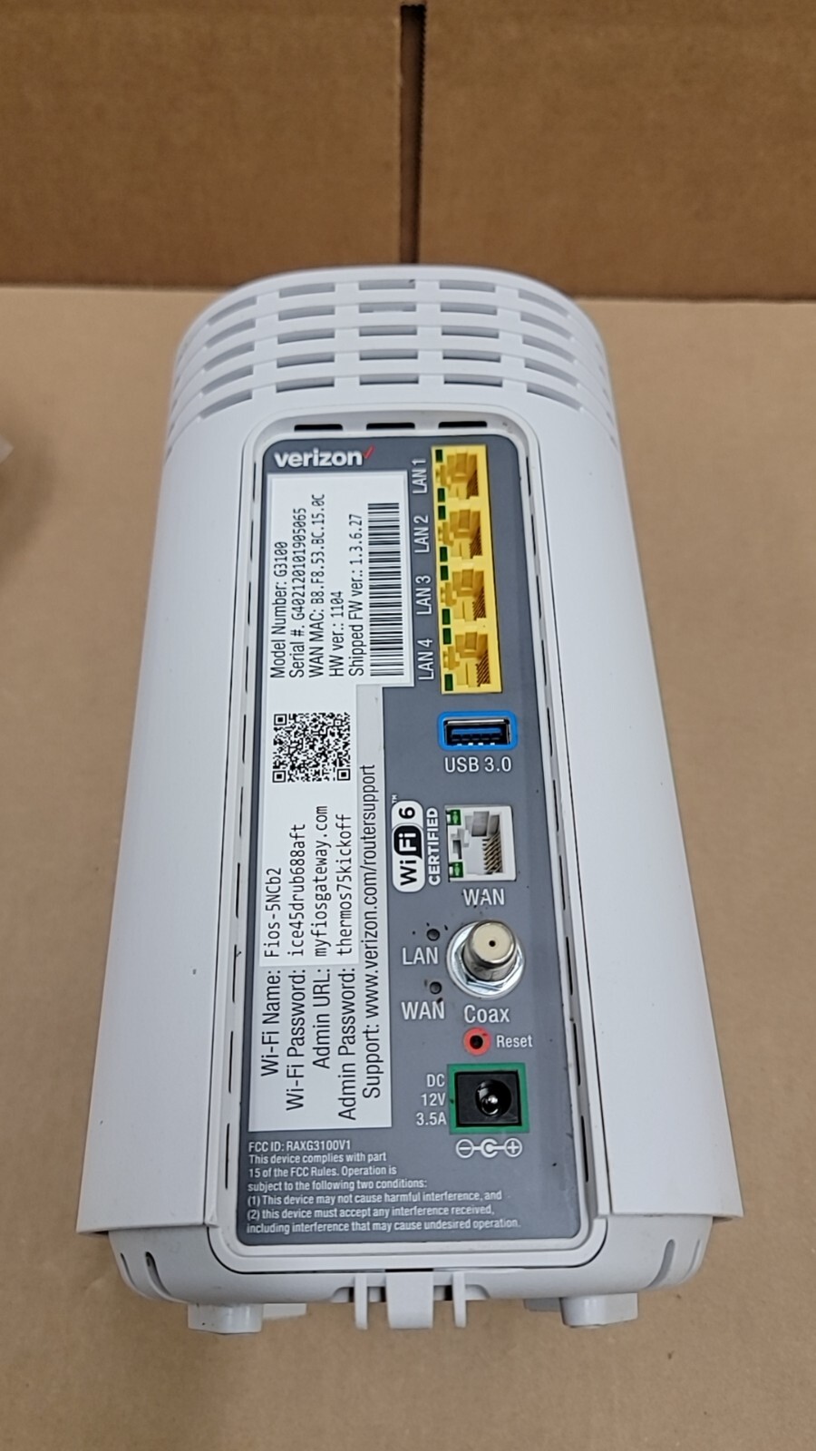 Verizon G3100 Fios Home Router Tri-Band - White with ac